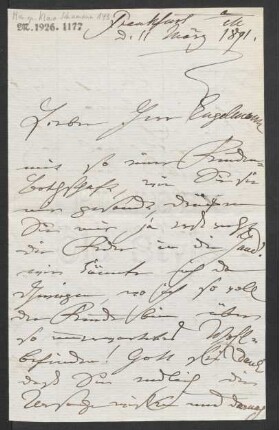 Brief an Wilhelm Engelmann : 11.03.1891