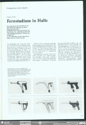 Fernstudium in Halle : Formgestalter in der Industrie