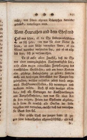 Vom Heurathen und dem Ehestand.