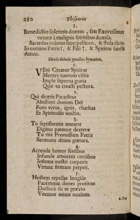 280-290, Benedictio solennis domus, seu Exorcismus vexatae ...; ...