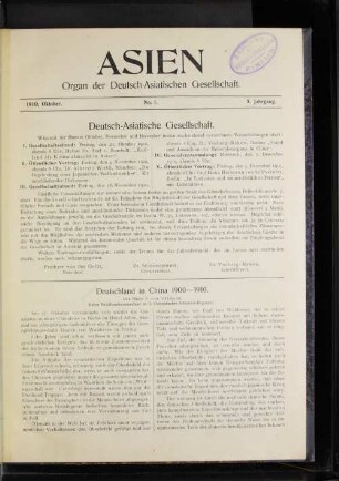 Deutsch-Asiatische Gesellschaft.