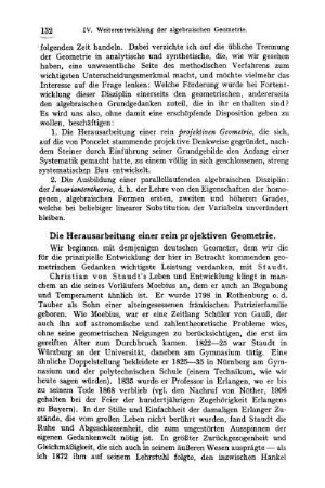 Herausarbeitung einer rein projektiven Geometrie.