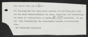 Brief von Gerhart Hauptmann an Waldemar von Grumbkow