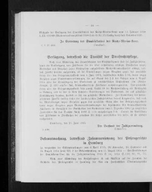 Verfügung, betreffend die Statistik der Strafrechtspflege
