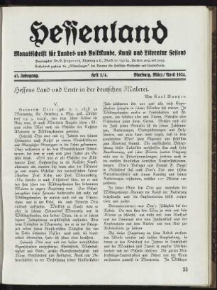Heft 3/4, März/April 1934
