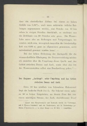 Der Hegauer "Aachtopf", seine Umgebung und das Gebiet zwischen Donau und Aach