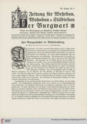 12: Zur Burgenfahrt in Württemberg