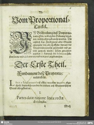 Vom Proportional-Circkel