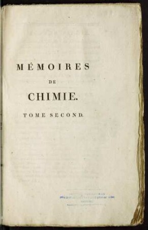 Mémoires de chimie; Bd. 2