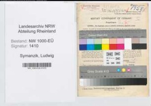 Entnazifizierung Ludwig Symanzik, geb. 14.04.1897 (Kaufmanmn)