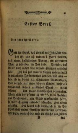 Briefe über das Mönchswesen von einem catholischen Pfarrer : worinn aus der Kirchengeschichte, den Kirchenversammlungen, den besten catholischen Schriftstellern, und eigener Erfahrung dargethan wird: Daß Unwissenheit und Aberglauben ihren Ursprung allein den Mönchen zu verdanken haben, Erstes Bändgen