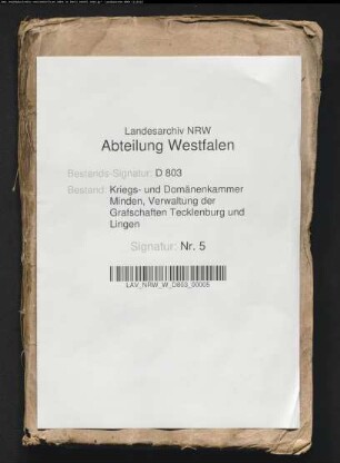 Bereisungsprotokoll der Grafschaft Tecklenburg