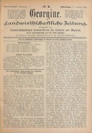 Achtundfünfzigster Jahrgang. No. 4. Insterburg, 23. Januar 1890.
