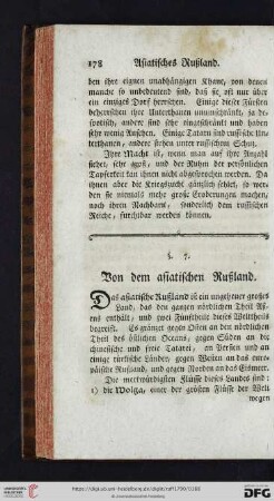 §. 7: Von dem asiatischen Rußland