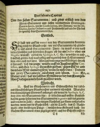 Das siebende Capittel Von den sieben Sacramenten [...]