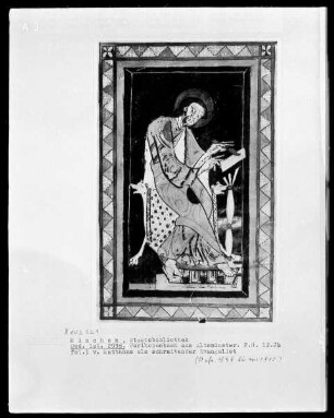 Perikopenbuch aus Kloster Altomünster — Evangelist Mattheus, Folio 1recto