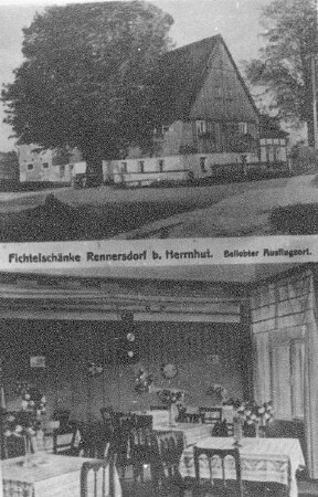 Berthelsdorf-Rennersdorf. Fichtelschänke, Ansichtskarte, Repro
