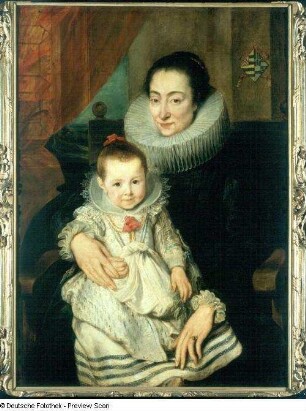 Bildnis der Marie Clarisse, Frau des Jan Woverius mit ihrem Kinde