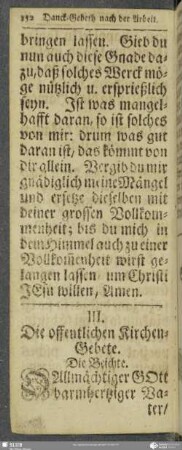 III. Die offentlichen Kirchen-Gebete