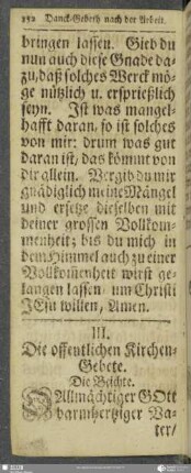 III. Die offentlichen Kirchen-Gebete