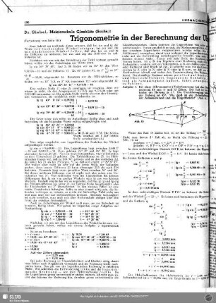 Trigonometrie in der Berechnung der Uhr (Fortsetzung von Seite 181)