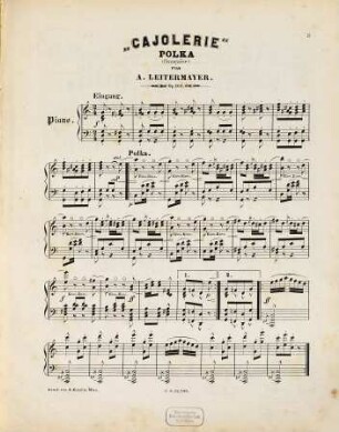 Cajolerie : Polka française ; für Pianoforte ; op. 103