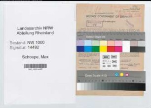 Entnazifizierung Max Schoepe, geb. 17.07.1901 (Tischler)