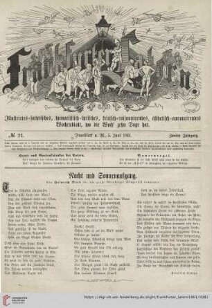 No. 21, Frankfurt a. M., 5. Juni 1861, Zweiter Jahrgang