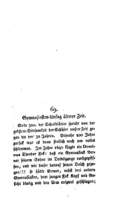 Gymnasiasten-Unfug älterer Zeit