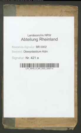 Die Aufstellung des Archivs des ehemaligen Roerdepartements in Köln