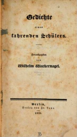 Gedichte eines fahrenden Schülers