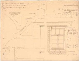 Fischer, Theodor; München, Alte Heide; Wohnanlage "Alte Heide" - Fensterumrahmung mit Gurtgesims (Ansicht, Schnitte)