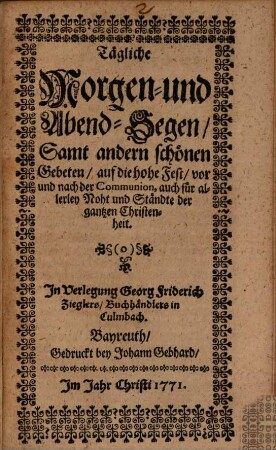 Tägliche Morgen- und Abend-Segen