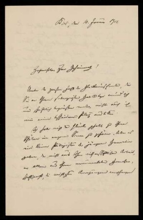 Brief von Heinrich Triepel an Otto von Gierke, Kiel, 10.1.1911