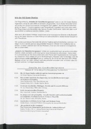 Info der AG Queer Studies