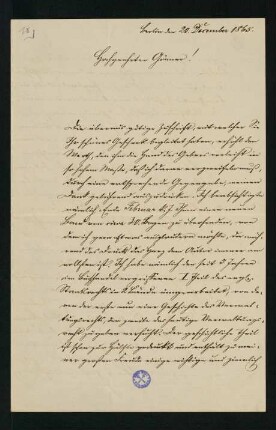 Brief vom 20. December 1865