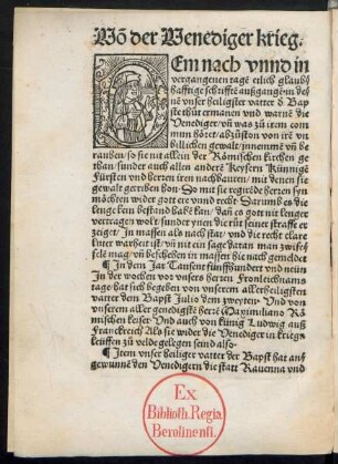 Von der Venediger krieg.