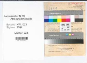 Entnazifizierung Willi Mueller , geb. 28.01.1896 (Verw.Inspektor)
