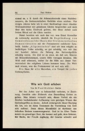 Wie wir Gott erleben