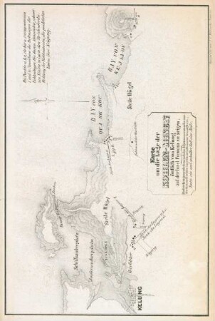 Karte um die Lage der Kohlen-Minen östlich von Kelung auf der Insel Formosa zu zeigen