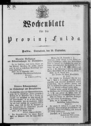 Nr. 38, Ausgabe vom 20. September 1862