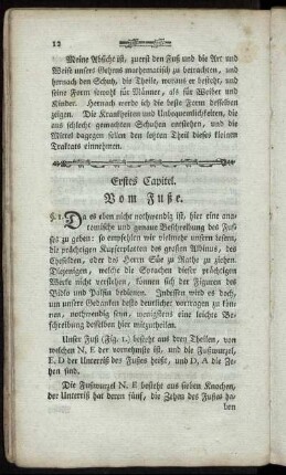 Erstes Capitel. Vom Fuße. - Viertes Capitel. Von dem Gange überhaupt.