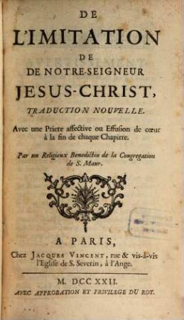 Les 4 Livres de l'imitation de Jesus Christ