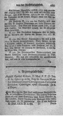 3. Arzneygelahrheit.