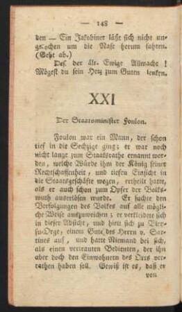 XXI Der Staatsminister Foulon