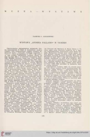 36: Wystawa "Andrea Palladio" w Vicenzy