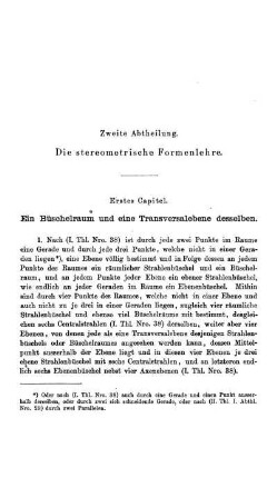 Zweite Abtheilung. Die stereometrische Formenlehre.