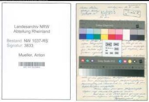 Entnazifizierung Anton Mueller , geb. 16.02.1912 (Telegr.Aufseher)