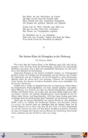 Der Isteiner Klotz als Schauplatz in der Dichtung