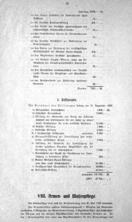 VIII. Armen- und Waisenpflege
